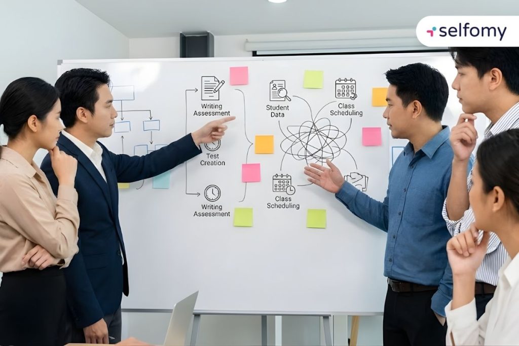 Đánh giá tình hình hiện tại là bước đầu trong quy trình triển khai AI cho trung tâm ngoại ngữ