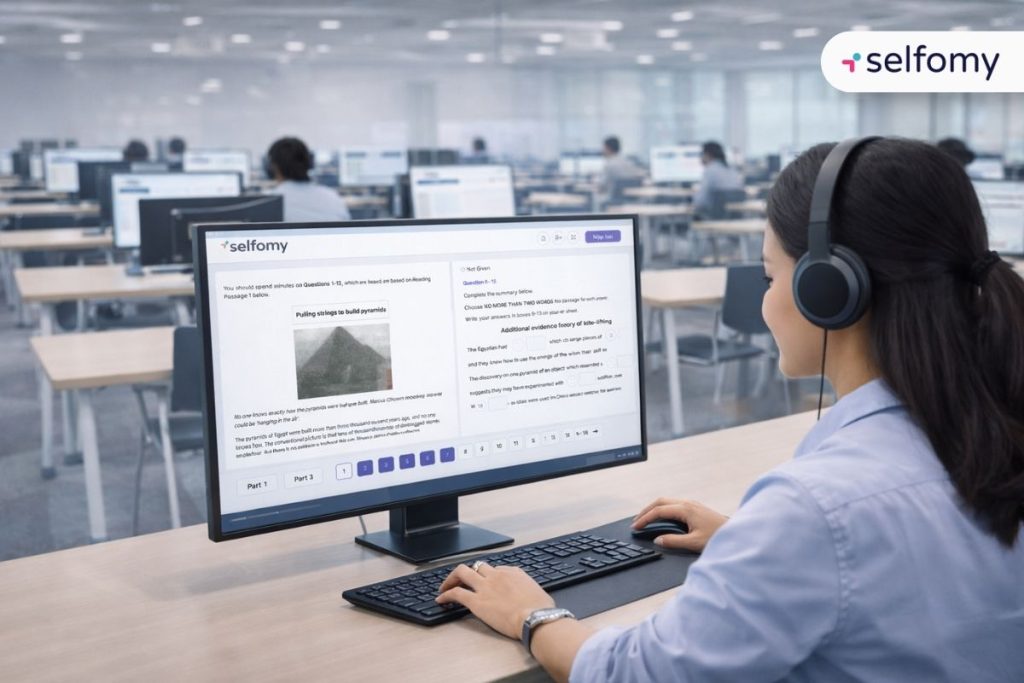 Học viên dễ dàng luyện tập thi thử bằng tính năng phòng thi ảo trên Selfomy One