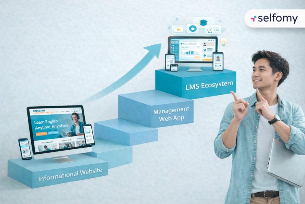 Website của trung tâm Anh ngữ nên đáp ứng đủ 3 tầng công nghệ