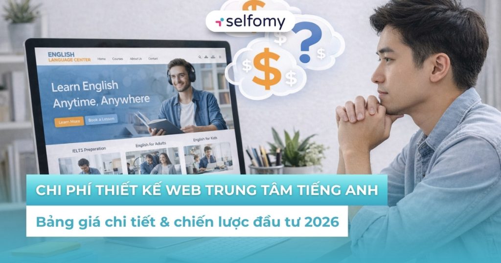 Chi phí thiết kế web trung tâm tiếng Anh mới nhất 2026