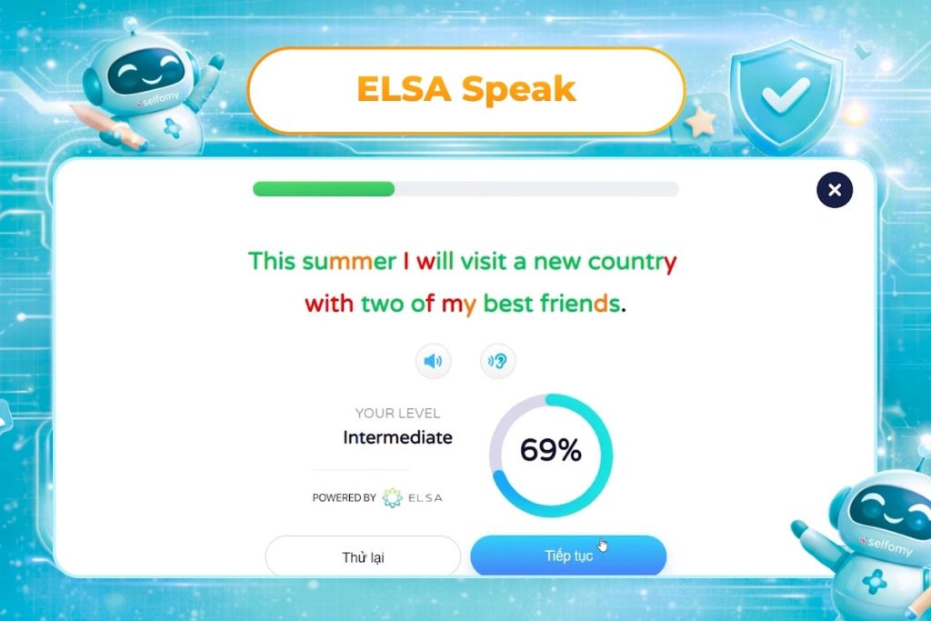 Ứng dụng ELSA Speak giúp người học luyện tập phát âm