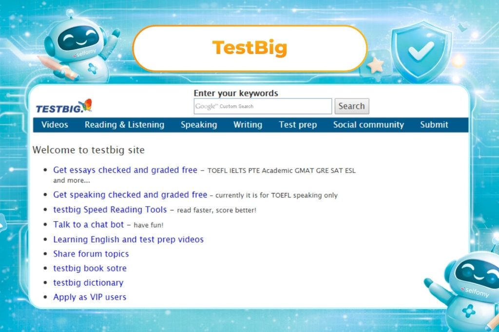 Phần mềm TestBig giúp người dùng đánh giá bài nói đơn giản