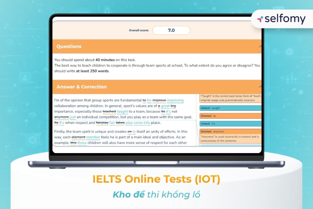 Cộng đồng học tập tiếng Anh rộng lớn IELTS Online Tests