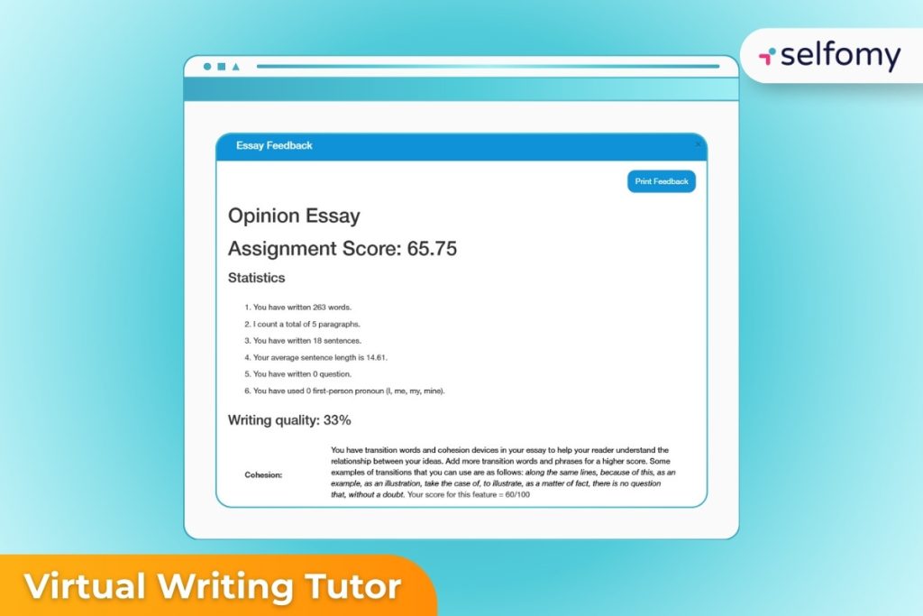 Website Virtual Writing Tutor giúp phân tích bài viết Writing bằng AI