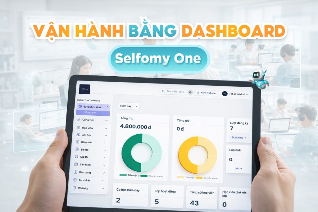 Vận hành mượt mà hơn bằng dashboard quản lý có trên Selfomy One