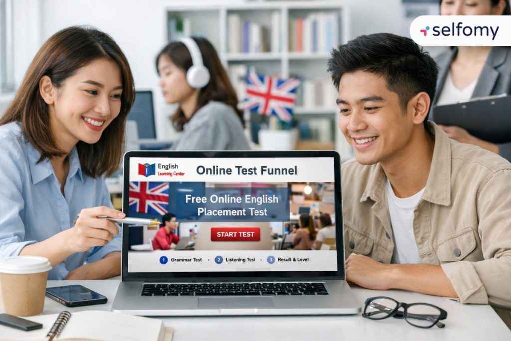 Marketing trại hè tiếng Anh bằng nền tảng website thi thử chuyên biệt riêng cho trung tâm