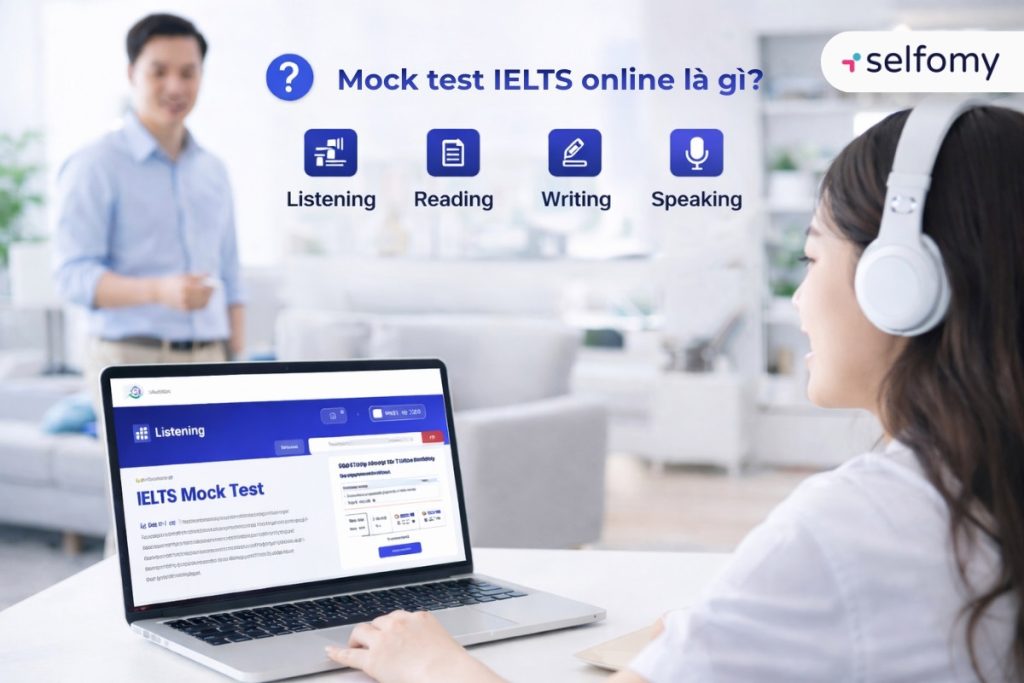 Mock test IELTS online là hình thức tổ chức thi thử hoàn toàn trên môi trường trực tuyến