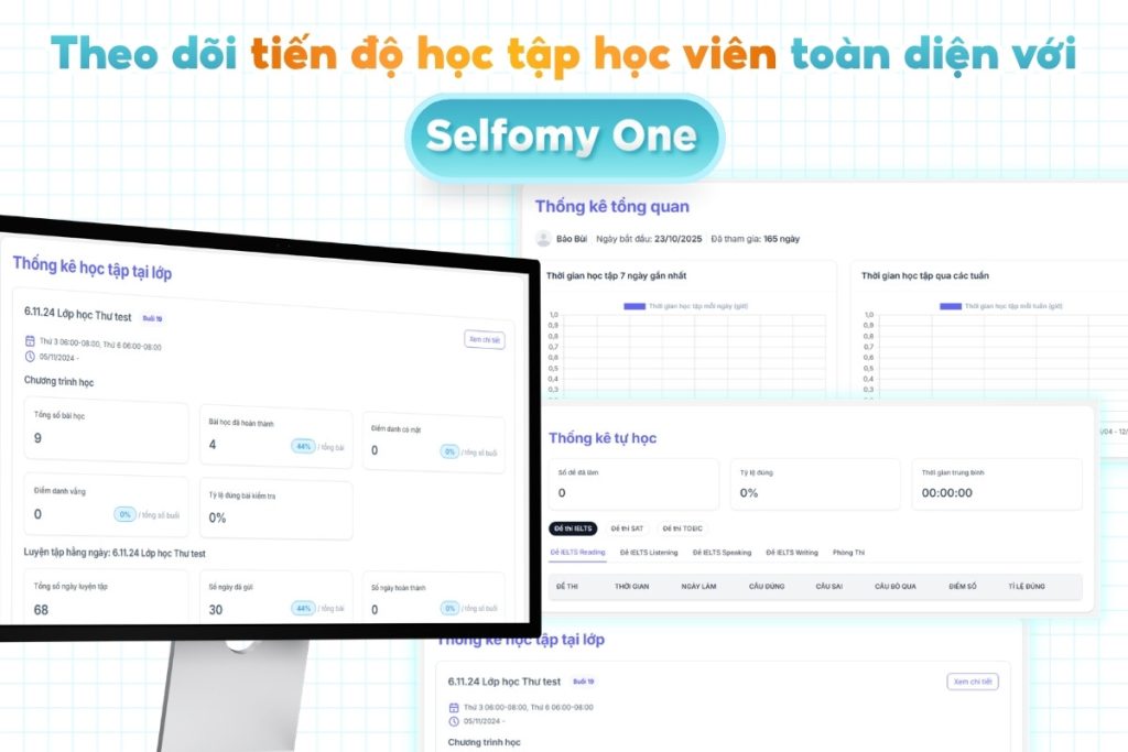 Theo dõi tiến độ học tập học viên với trợ thủ LMS Selfomy One