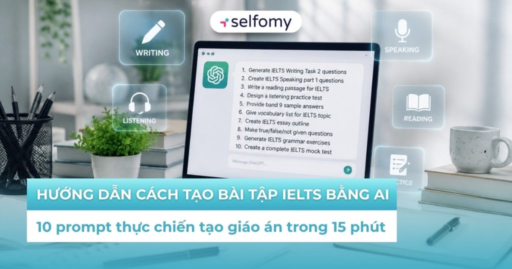Cách tạo bài tập IELTS bằng AI thông qua 10 prompt thực chiến