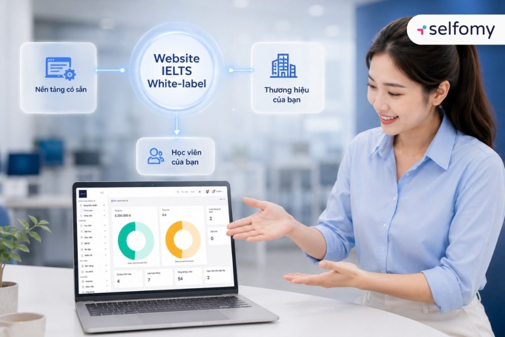 Website luyện thi IELTS White-label mang đến cái nhìn đậm nét về thương hiệu trung tâm
