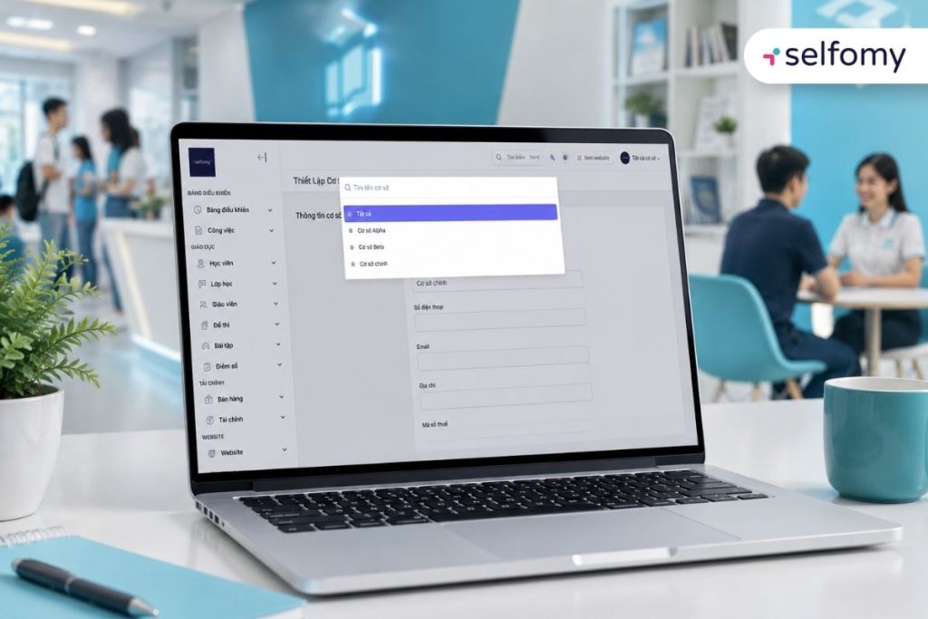 Mở rộng trung tâm tiếng Anh không thể thiếu việc quản lý đa cơ sở trên Selfomy One