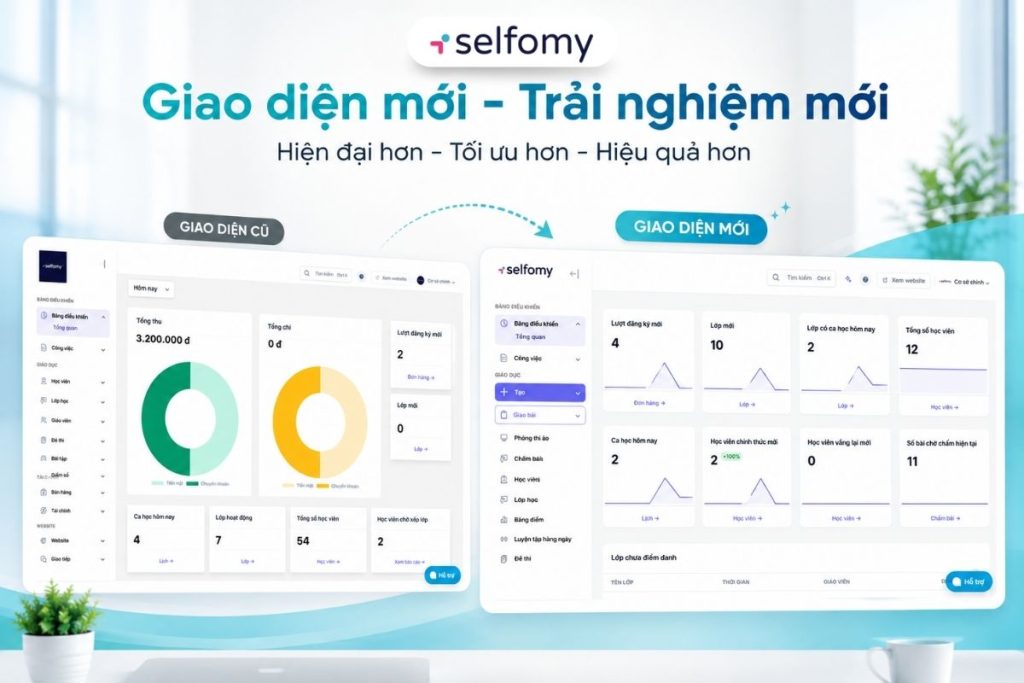 Giao diện mới Selfomy One mang lại cảm giác chuyên nghiệp và tối giản, giúp người dùng tập trung tối đa vào công việc chuyên môn