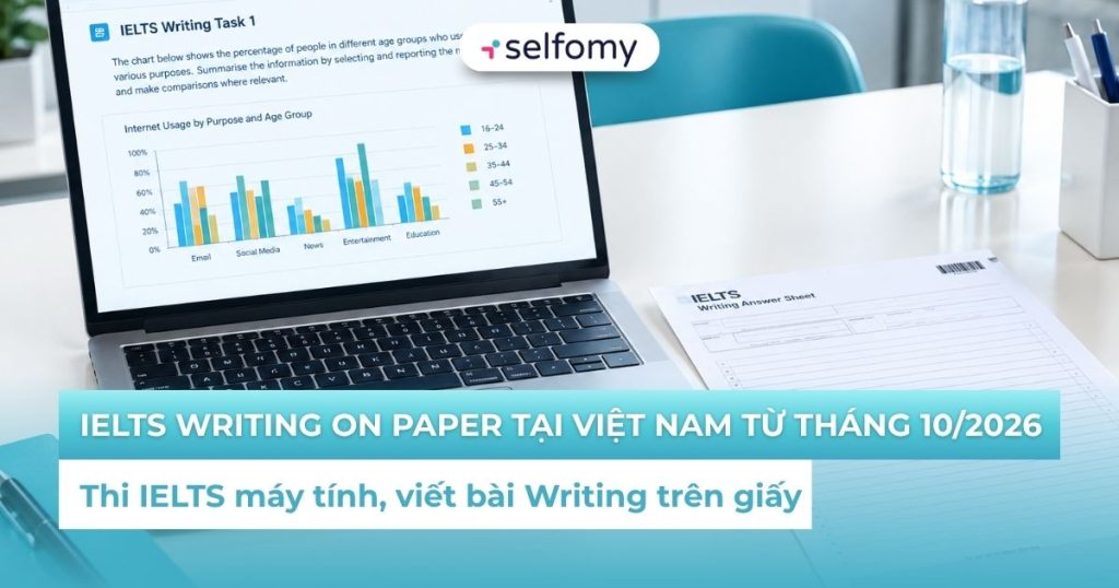 IELTS Writing on Paper tại Việt Nam từ tháng 10/2026: Thi máy tính, viết bài trên giấy